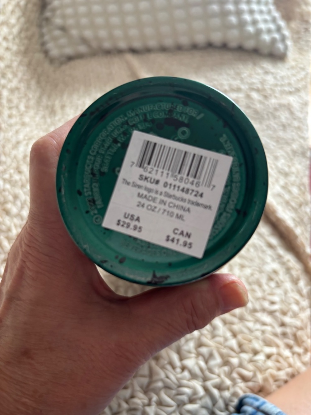 NWT Starbucks 30th Anniversary Frappuccino Studded Cold Cup Tumbler 16oz Lime Gr - Picture 3 of 6